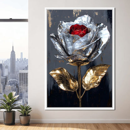 Gilded Petal Enchantment Canvas Wall Art