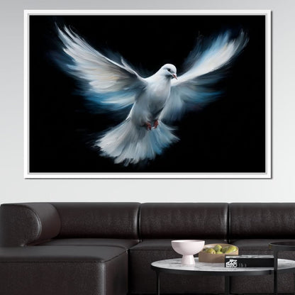 Ascending White Wing Motion Canvas Wall Art