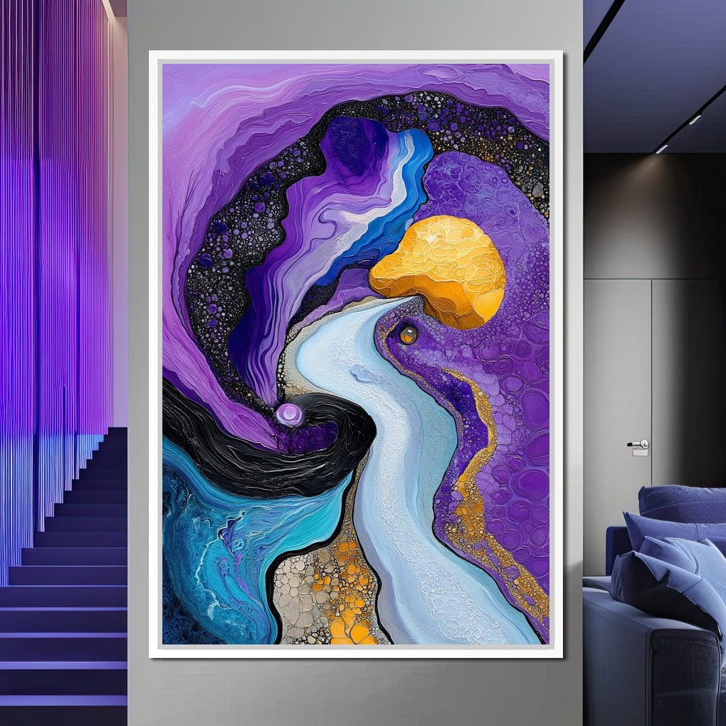 Waves of the Amethyst Sky Canvas Wall Art