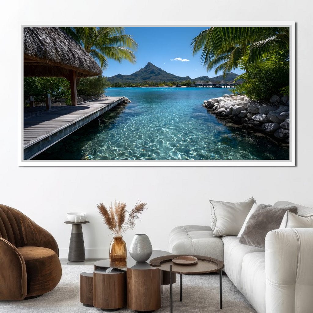 Tranquil Island Paradise Scene Canvas Wall Art