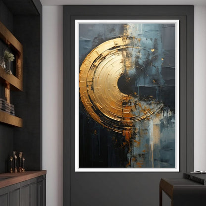 Abyssal Echoes in Gold Canvas Wall Art