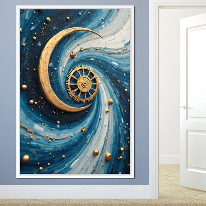Celestial Clockwork Symphony Canvas Wall Art