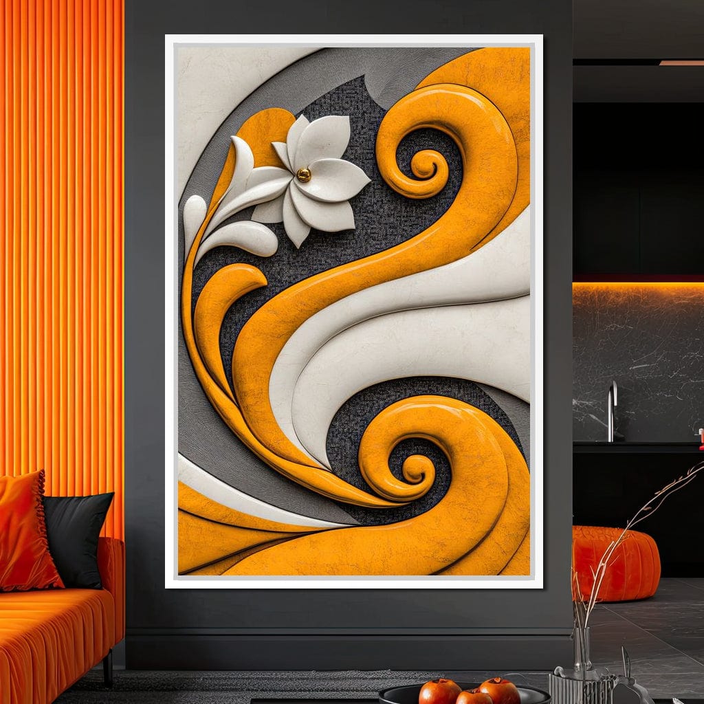 Fusion of Flower and Flow Canvas Wall Art