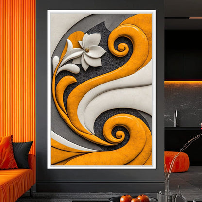 Fusion of Flower and Flow Canvas Wall Art