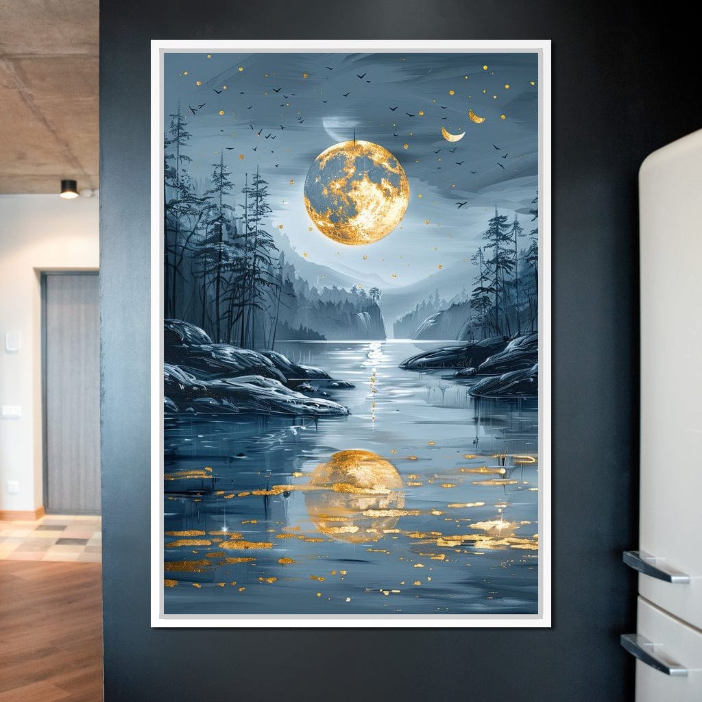 Luminous Nocturne Reflections Canvas Wall Art