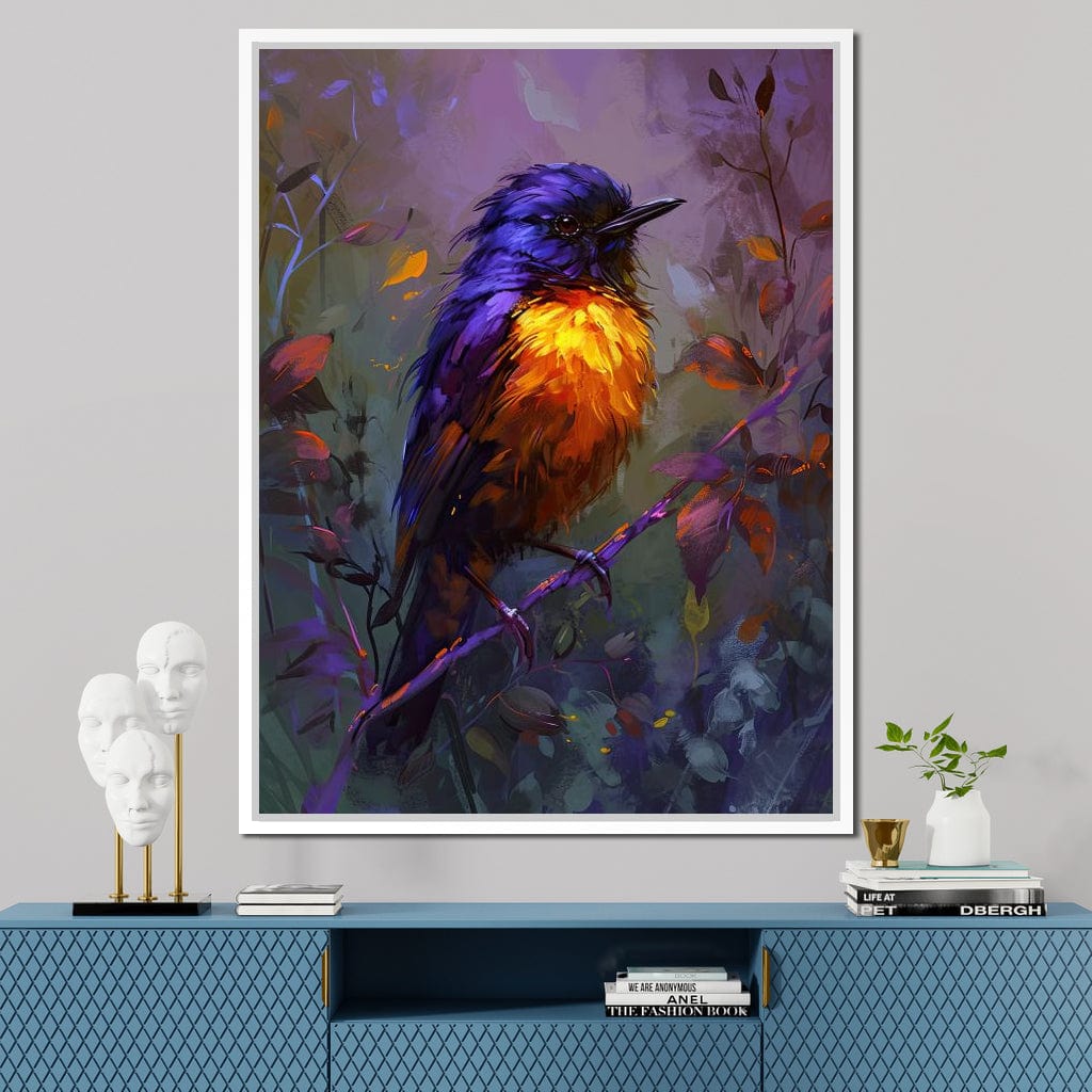 Majestic Twilight Bird Perched Canvas Wall Art