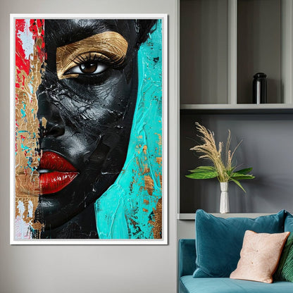 Golden Gaze of Mystery Canvas Wall Art