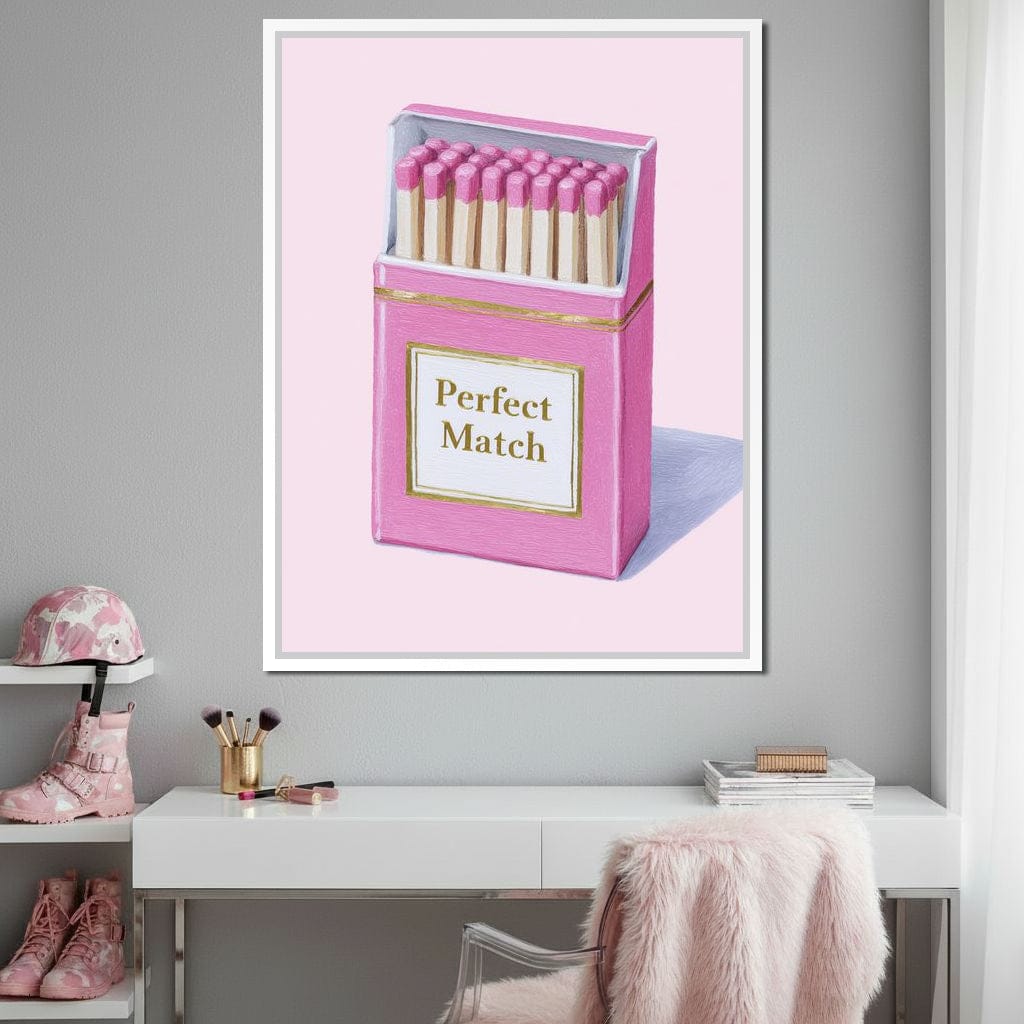 Perfect Match Pink Matchbox Canvas Wall Art