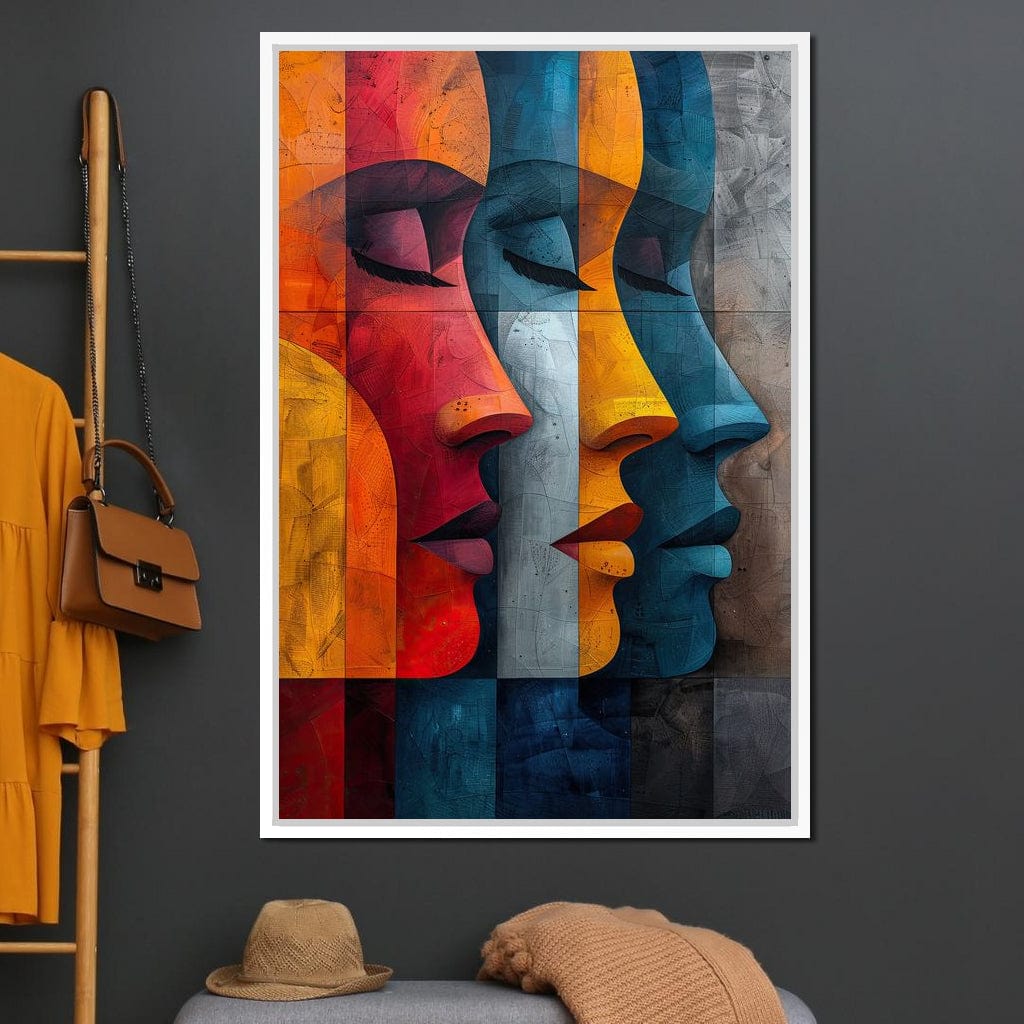 Chromatic Contours Converge Canvas Wall Art