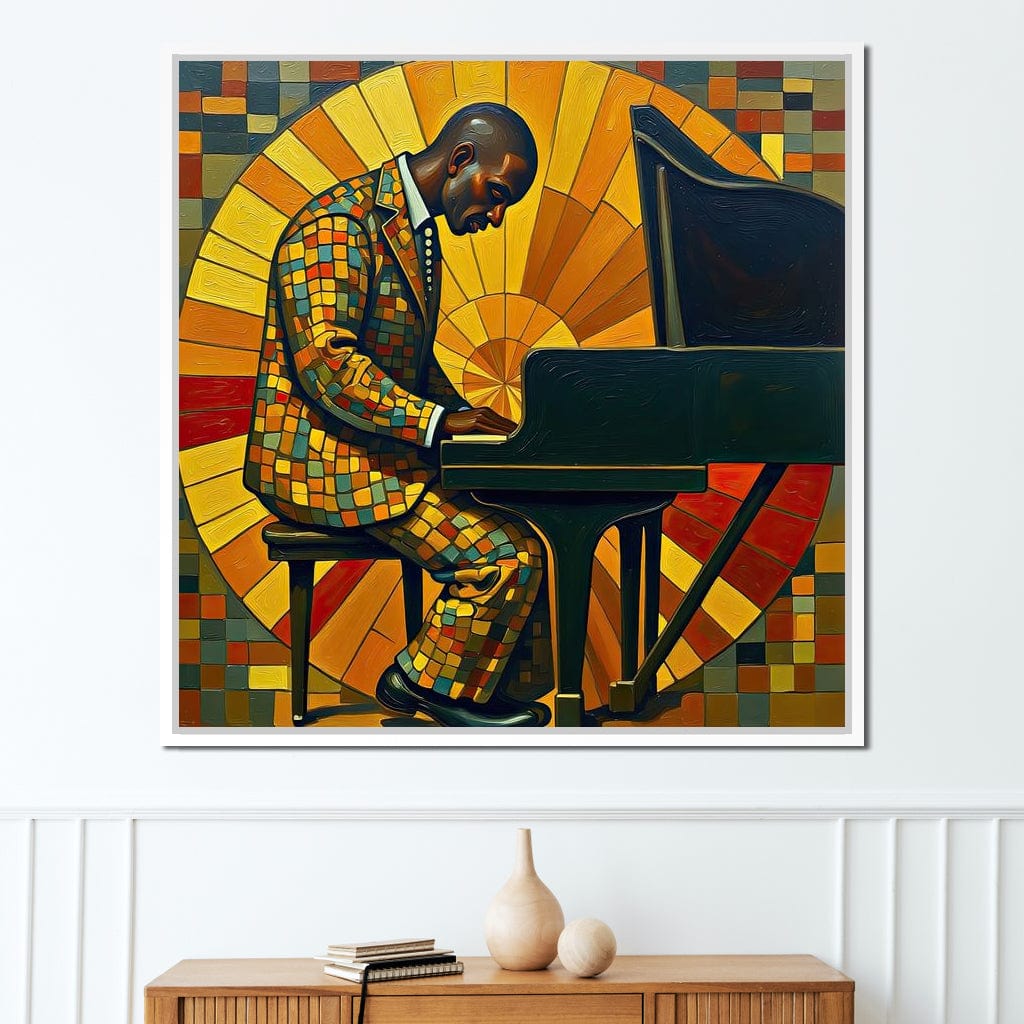 The Mosaic Pianist Canvas Wall Art