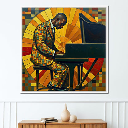 The Mosaic Pianist Canvas Wall Art