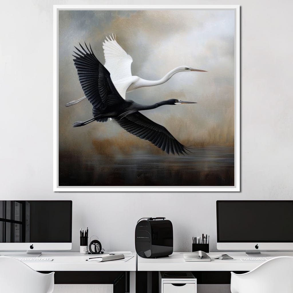 Heron Harmony Canvas Wall Art