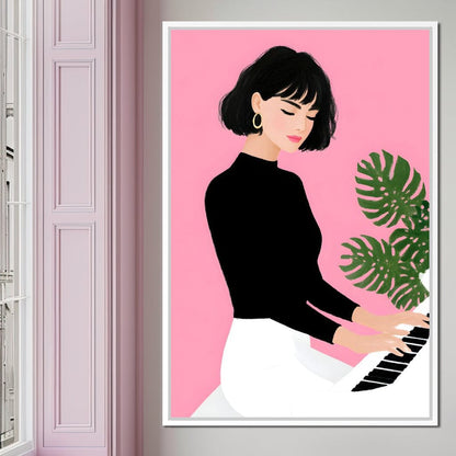 Melody on Rose Studio Keys Canvas Wall Art