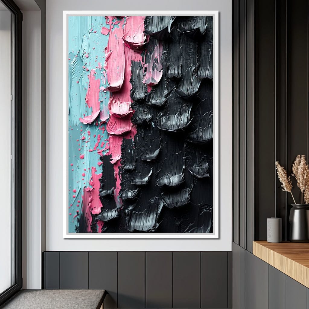 Sable Petals on Aquatic Breeze Canvas Wall Art