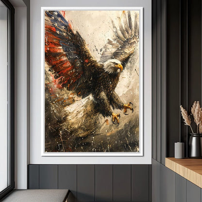 Patriot's Pride: The Eagle's Essence Canvas Wall Art