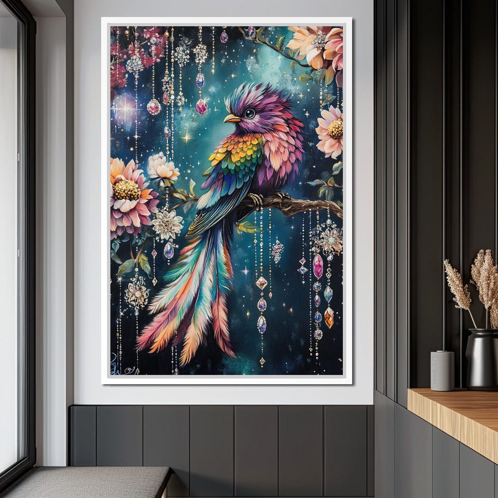 Enchanted Jewel Toned Bird Fantasy Canvas Wall Art