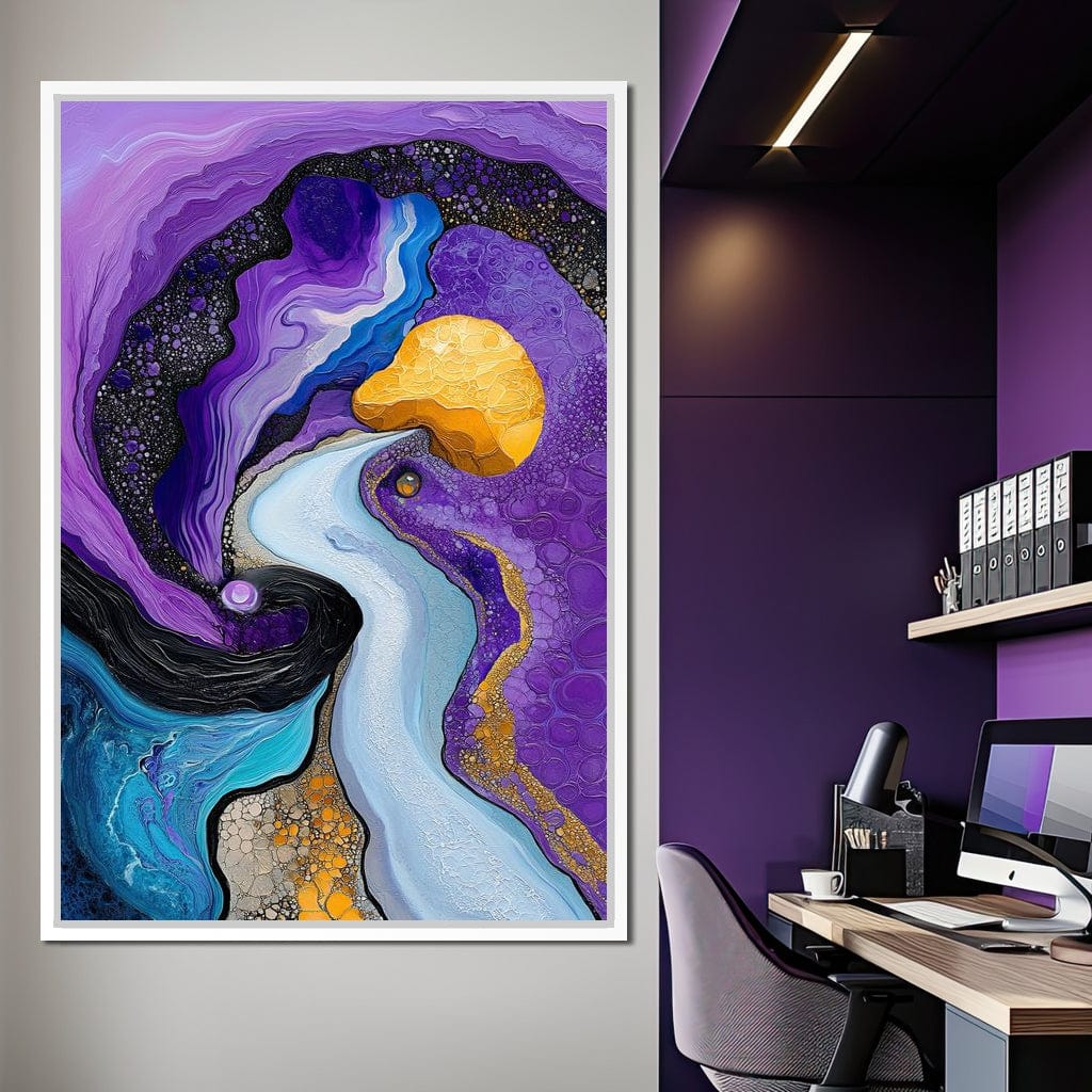 Waves of the Amethyst Sky Canvas Wall Art