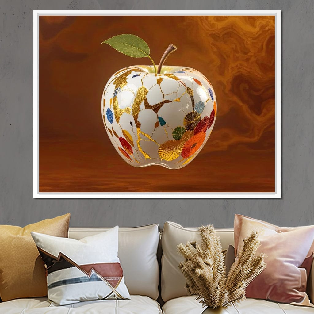 The Kintsugi Apple Canvas Wall Art