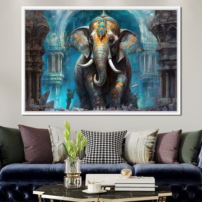 Hindu Temple Guardian Canvas Wall Art