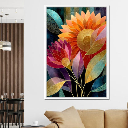 Radiant Blooming Spectrum Canvas Wall Art