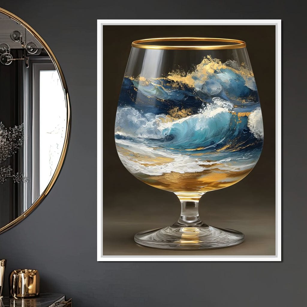 Gilded Ocean Stormglass Scene Canvas Wall Art