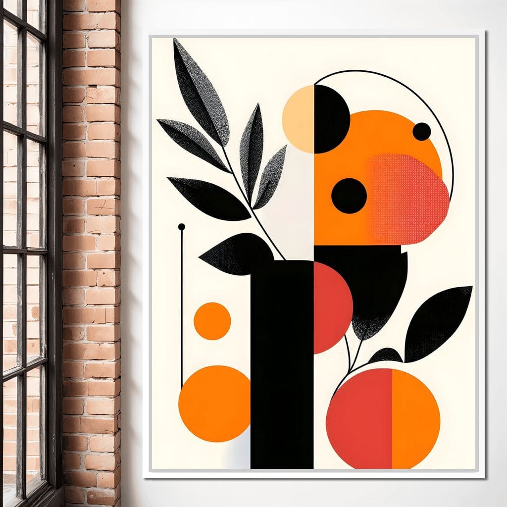 Mid Century Citrus Geometry Canvas Wall Art