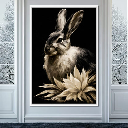 Quiet Contemplation Of The Wild Hare Canvas Wall Art