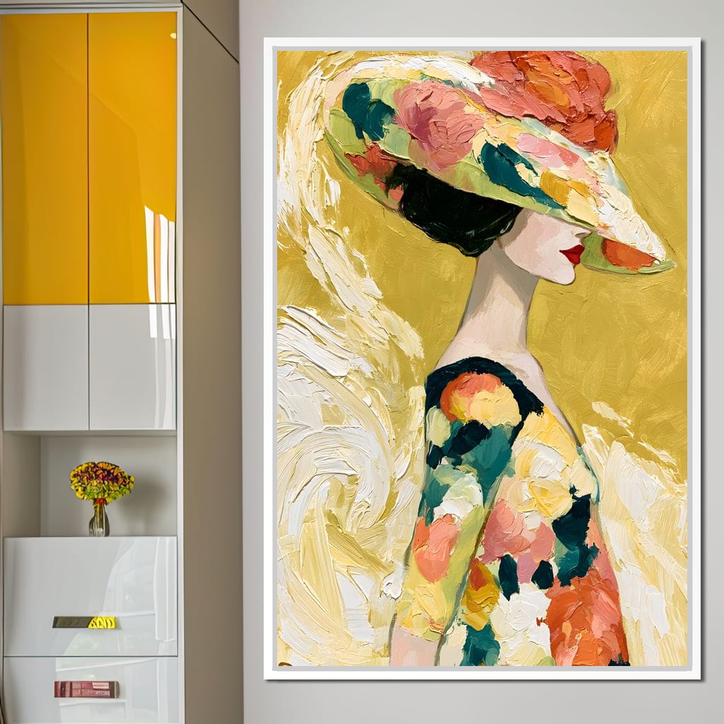Golden Garden Gala Silhouette Canvas Wall Art
