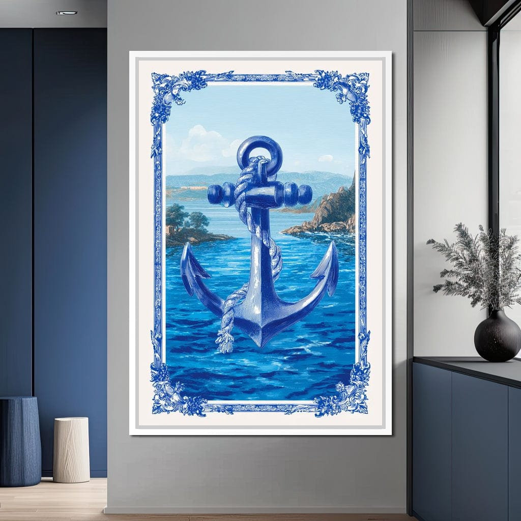 Tropical Ship Anchor Canvas Wall Art
