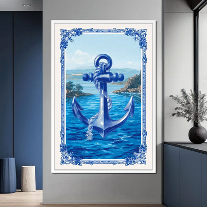 Tropical Ship Anchor Canvas Wall Art