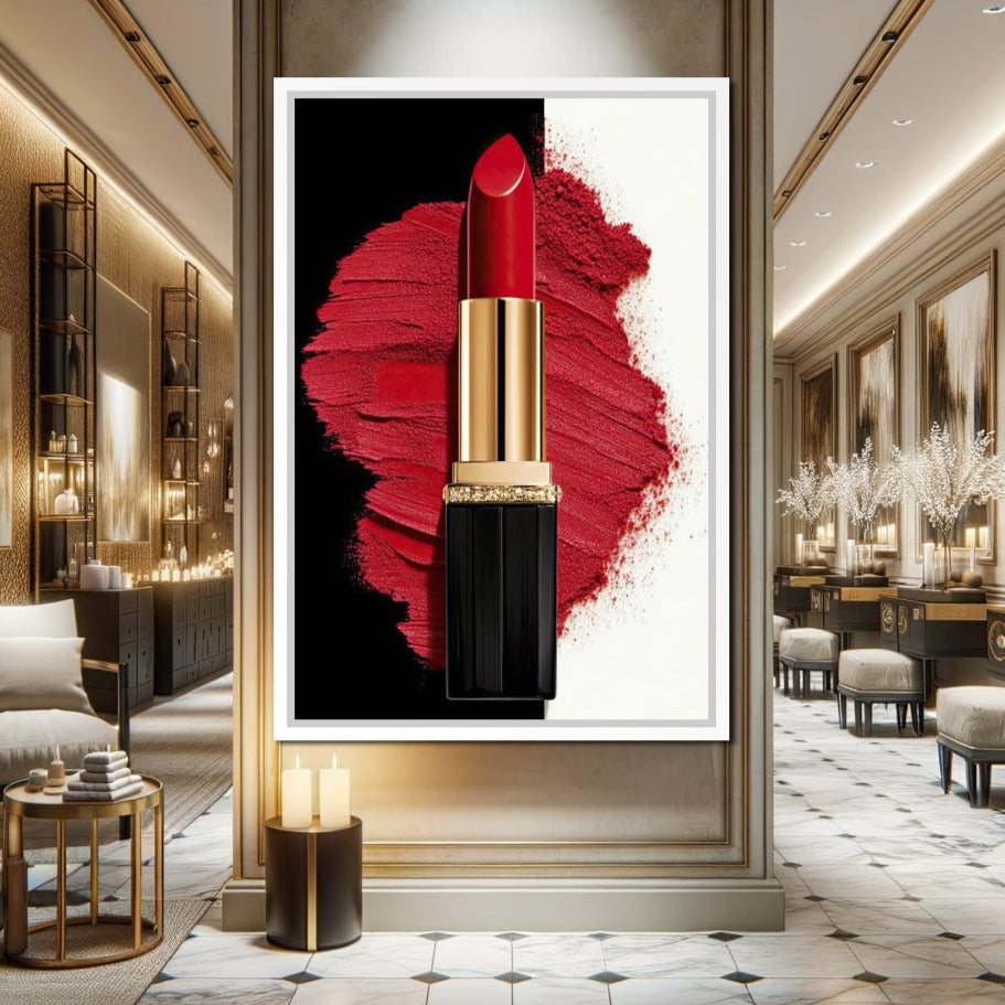 Velvet Lipstick Burst Canvas Wall Art