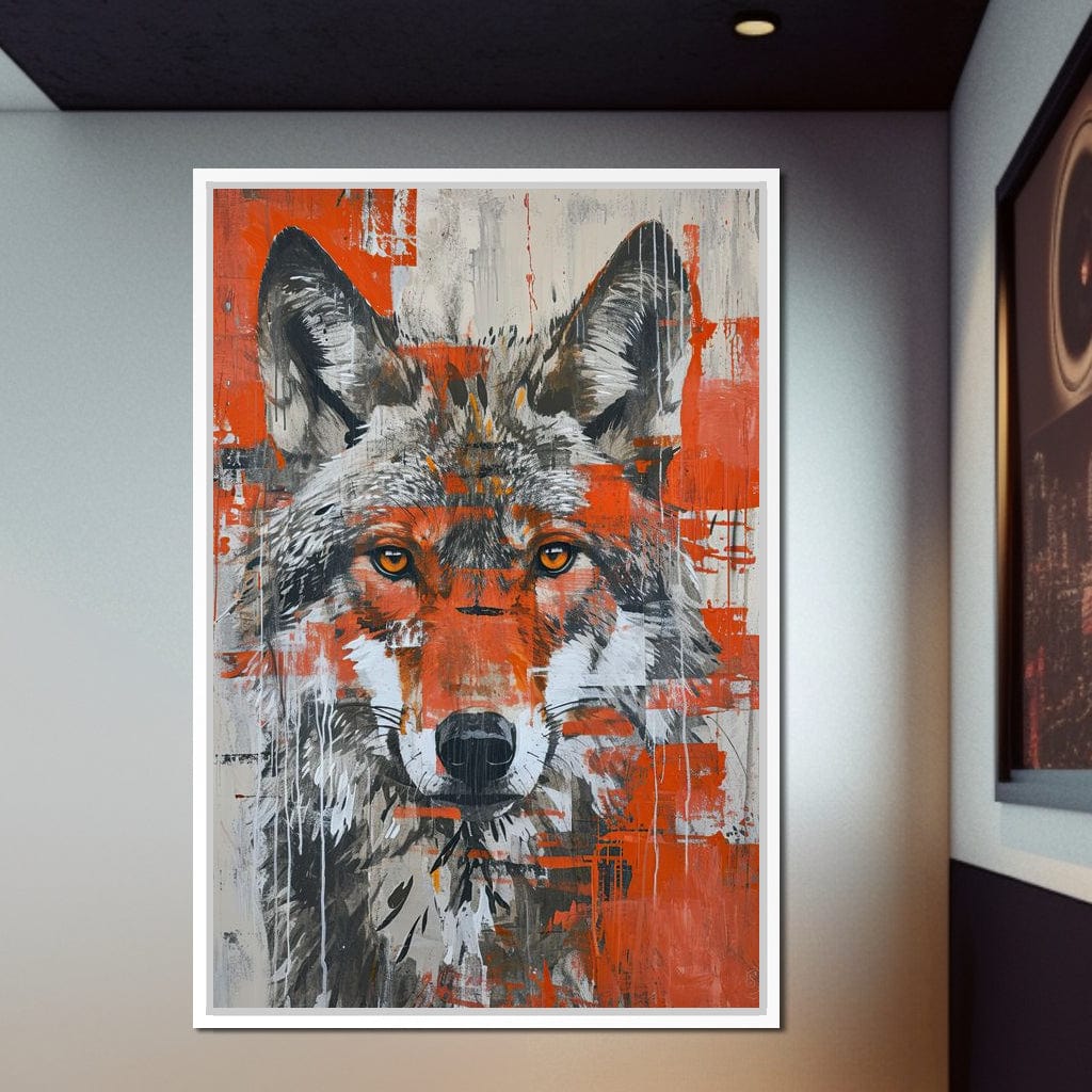 Urban Grey Wolf Canvas Wall Art