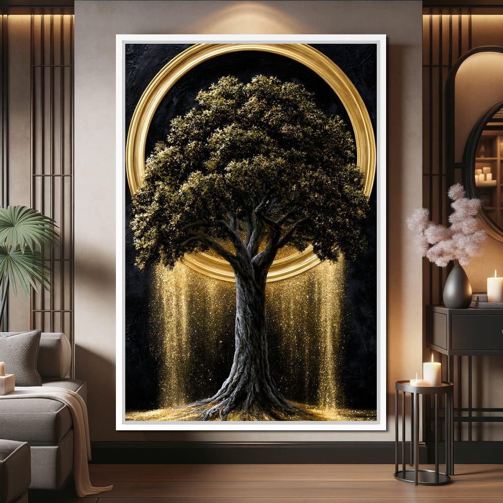Gilded Roots of Eternal Radiance Canvas Wall Art