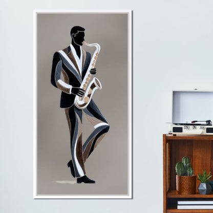 Midnight Jazz Sax Player Elegance Canvas Wall Art