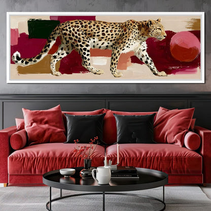 Leopard Stride Sunset Blocks Canvas Wall Art