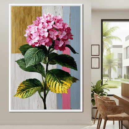 Pink Hydrangea Garden Glow Canvas Wall Art