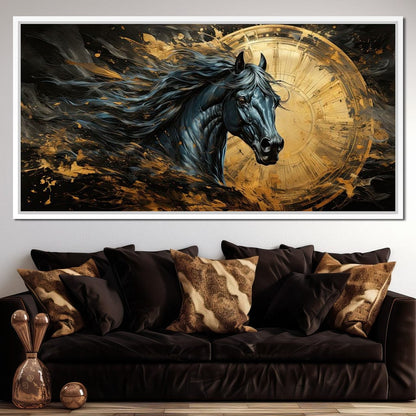 Astral Equine Eclipse Canvas Wall Art