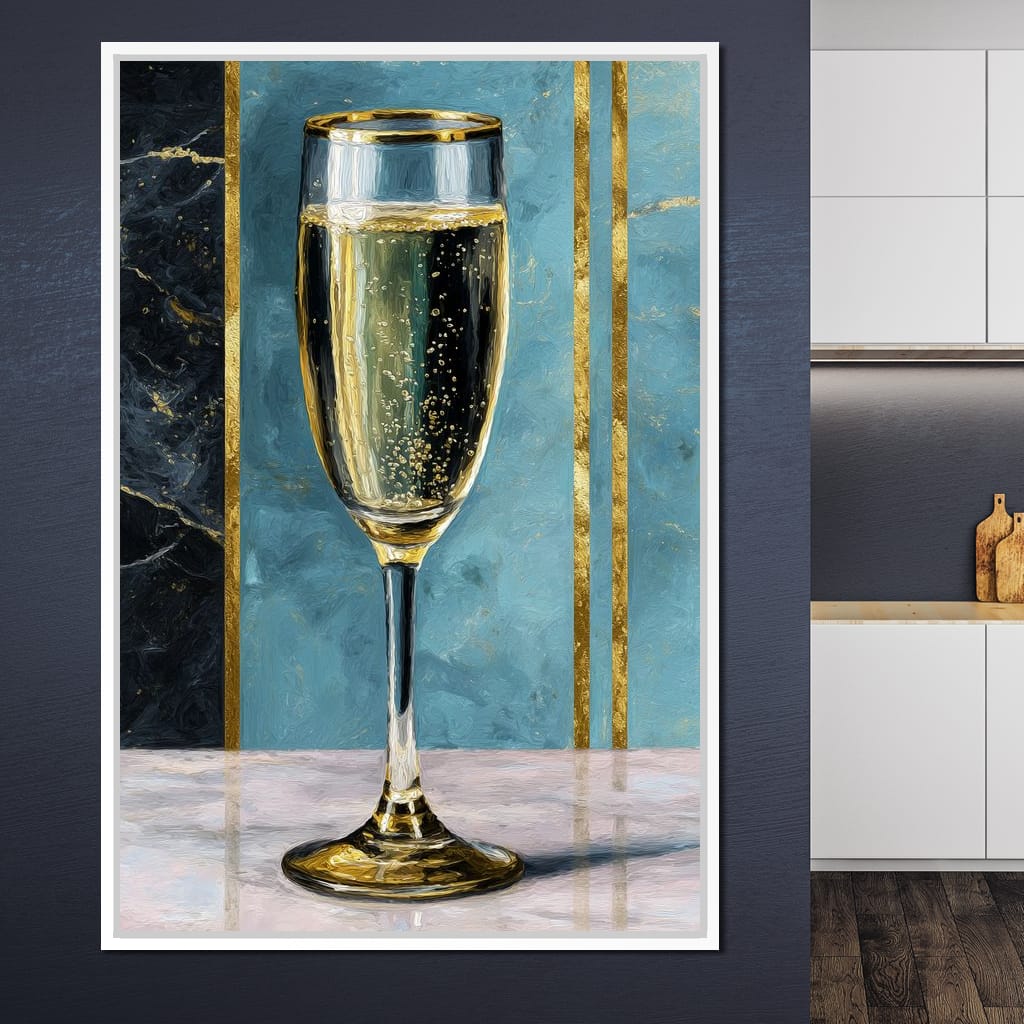 Gilded Champagne Elegance Canvas Wall Art