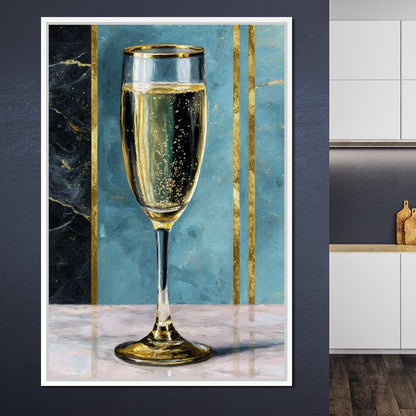 Gilded Champagne Elegance Canvas Wall Art