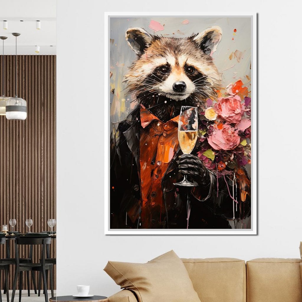 Raccoon's Toast Canvas Wall Art