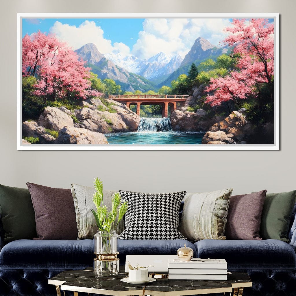 Bridge Over Tranquil Waters Canvas Wall Art
