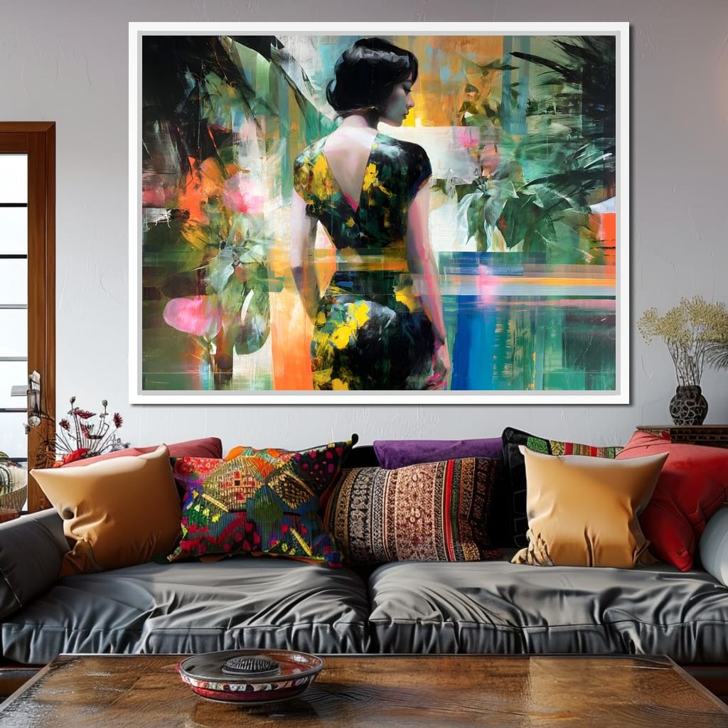Tropical Garden Muse Portrait Canvas Wall Art