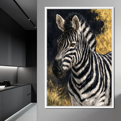 Golden Stripes of the Midnight Plains Canvas Wall Art