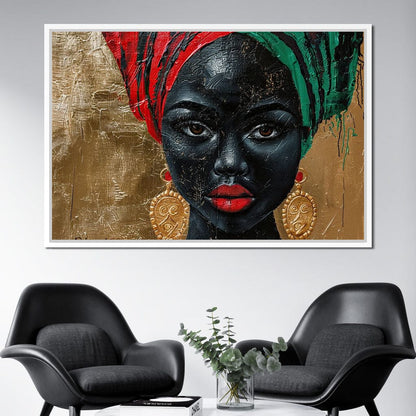 Nubian Grace in Gold Essence Canvas Wall Art
