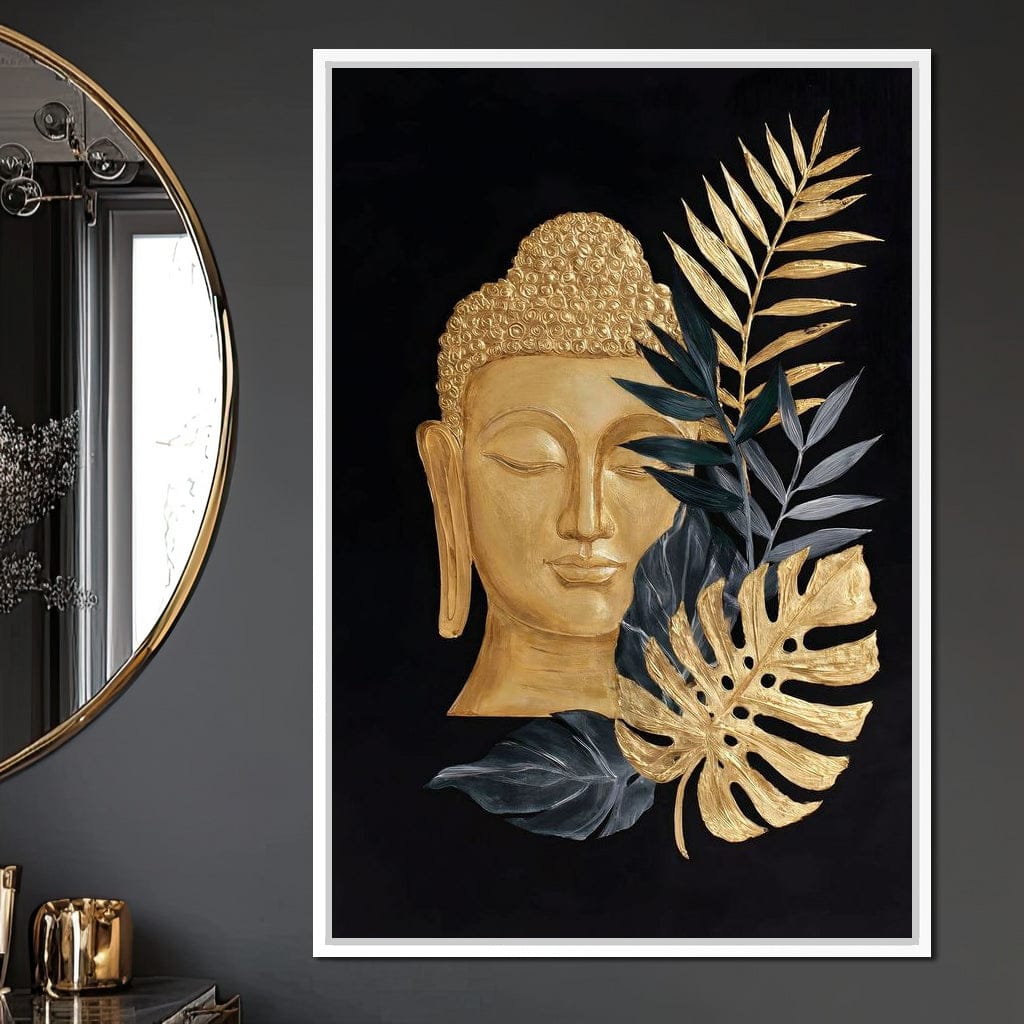 Golden Buddha Botanical Calm Canvas Wall Art