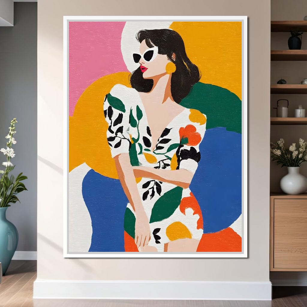 Retro Chic Diva Color Pop Portrait Canvas Wall Art
