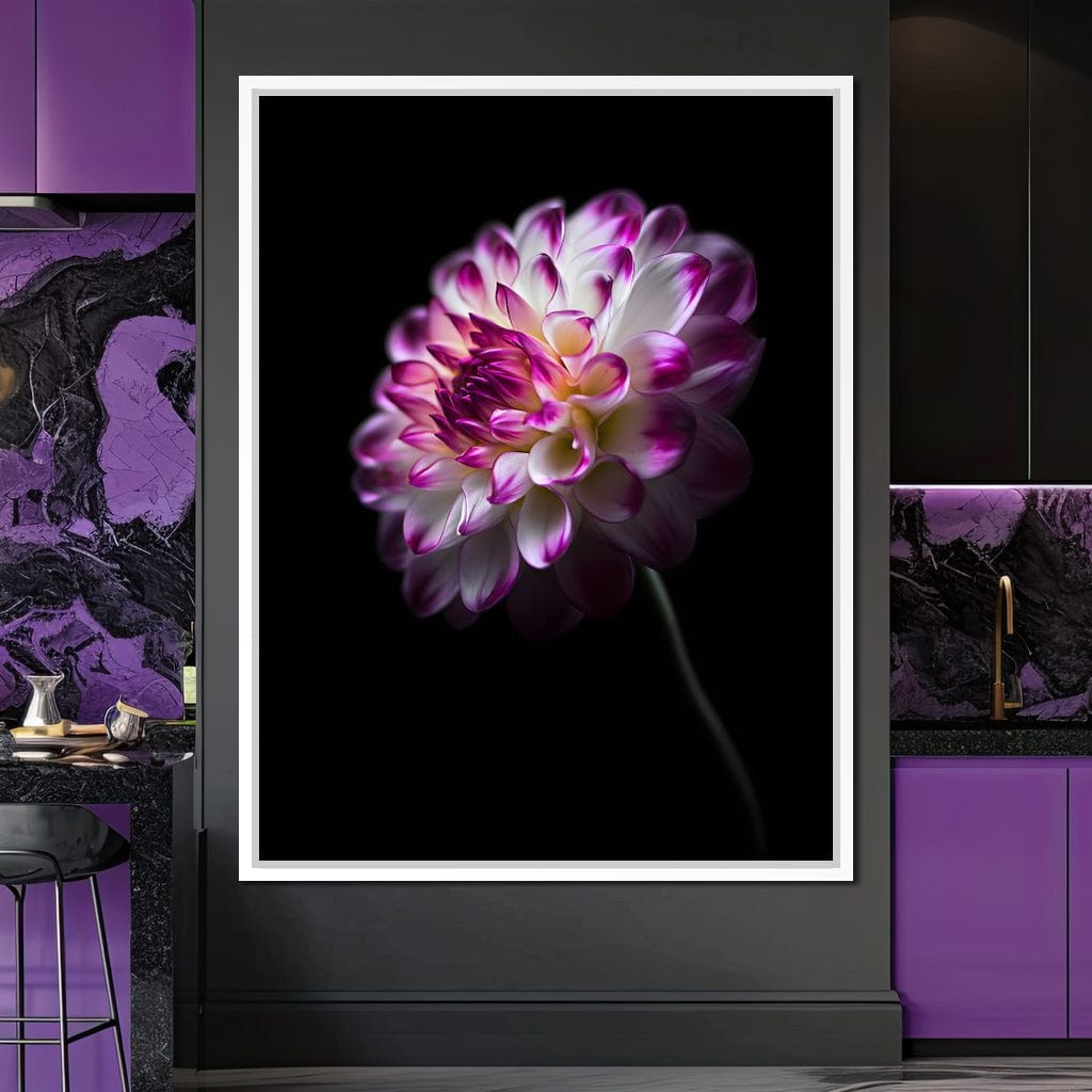 Radiant Orchid Dahlia Nocturne Canvas Wall Art