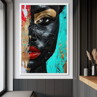Golden Gaze of Mystery Canvas Wall Art