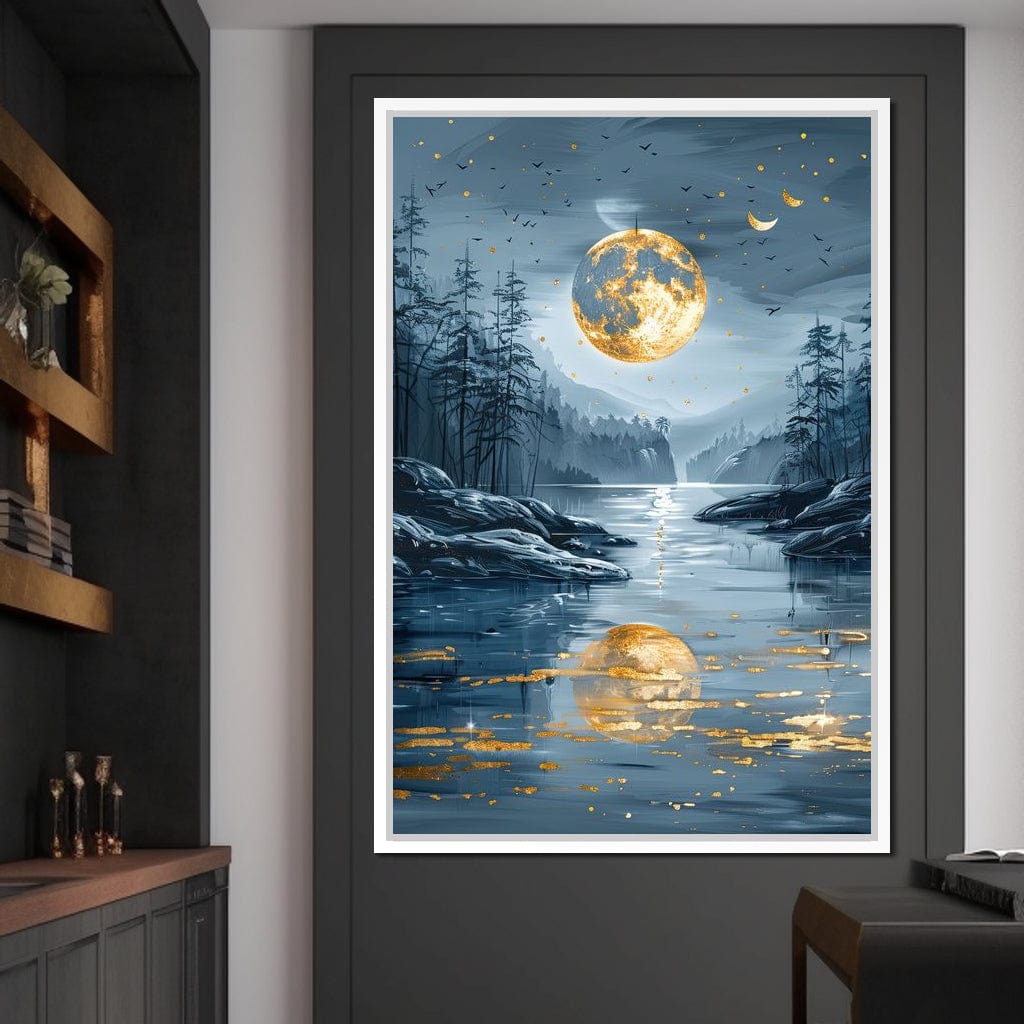 Luminous Nocturne Reflections Canvas Wall Art