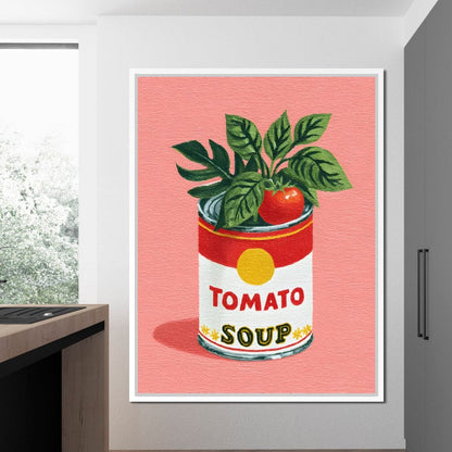 Pop Tomato Soup Garden Can Canvas Wall Art